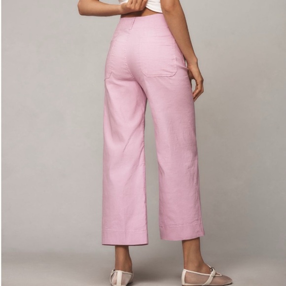 NWT Anthropologie Maeve The Colette Magic Fabric Cropped Wide-Leg Pants - Picture 4 of 11